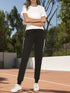 Damen Thermo Sporthose mit elastischem Bund & vertikalen Streifen